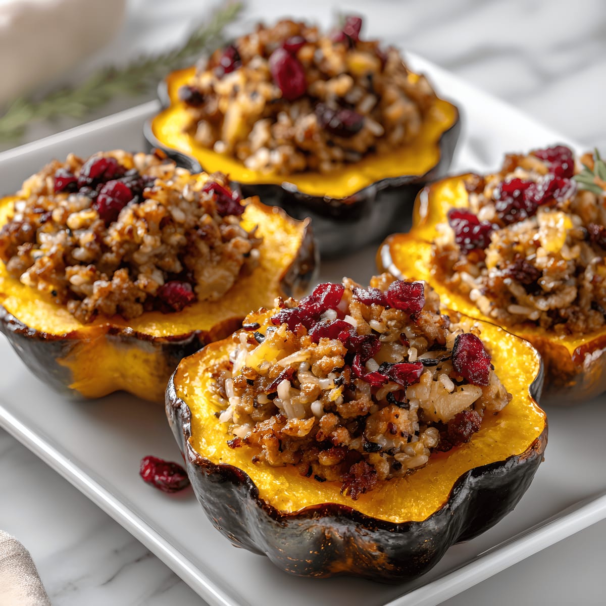   ACORN チャイルドボウル1364 Stuffed Acorn Squash With Chicken & Apple Sausage and Wild Rice Recipe